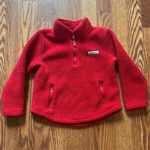 Vineyard Vines Red Sweater Cozy Fleece Pullover, 4T